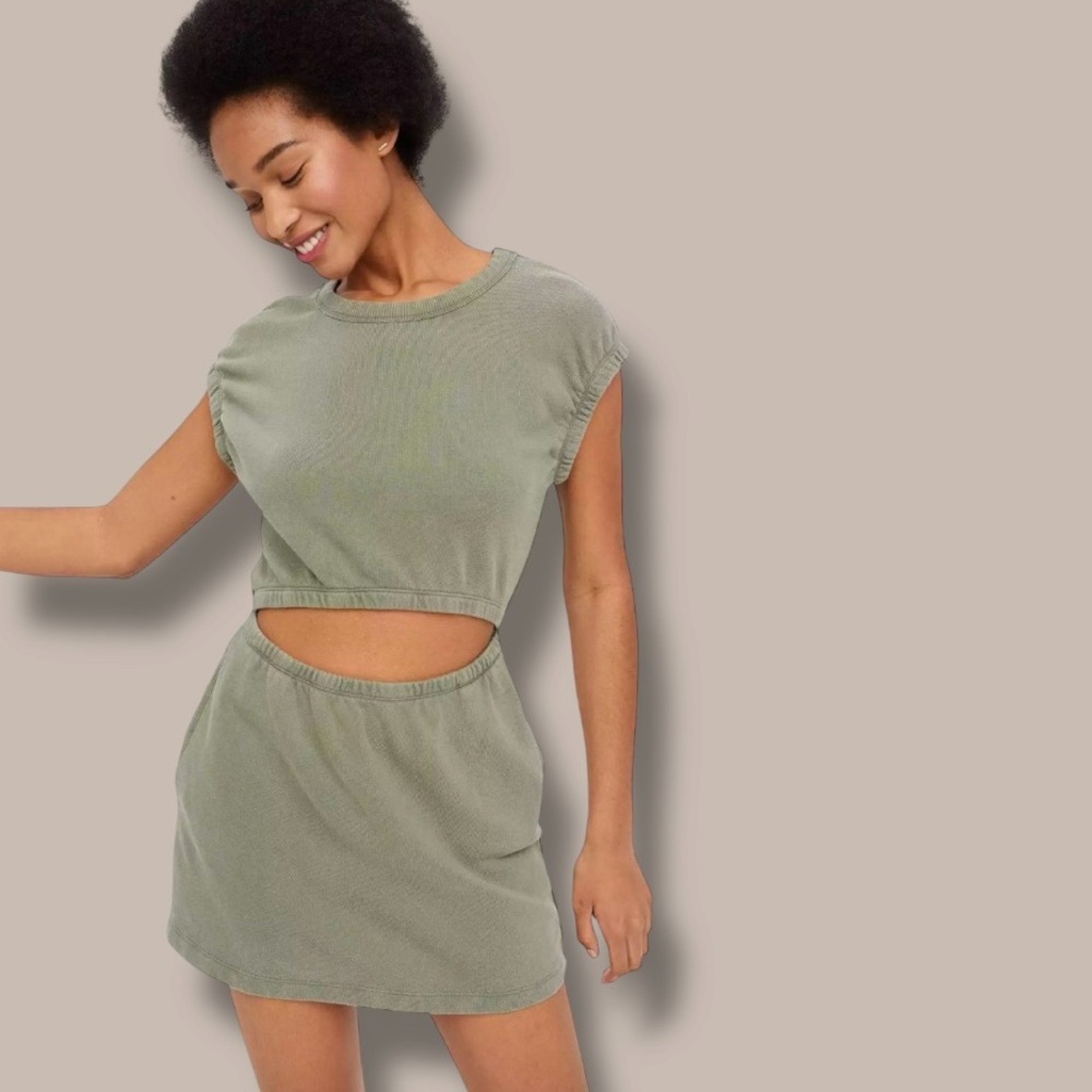 Offline by aerie Weekend Fleece Cut Out Dress